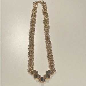 Elegant Gold Necklace with colorful crystals